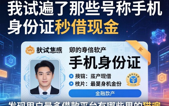 我试遍了那些号称手机身份证秒借现金的软件,发现用户最多借款平台有哪些里的猫腻