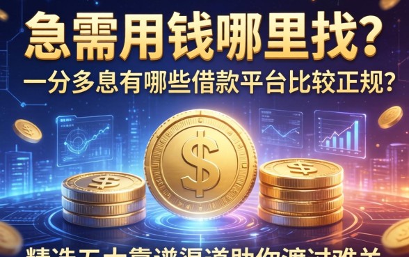 急需用钱哪里找？一分多息有哪些借款平台比较正规？精选五大靠谱渠道助你渡过难关
