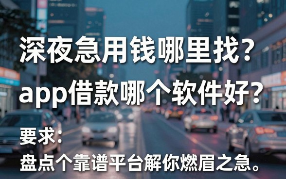 深夜急用钱哪里找？app借款哪个软件好？盘点五个靠谱平台解你燃眉之急