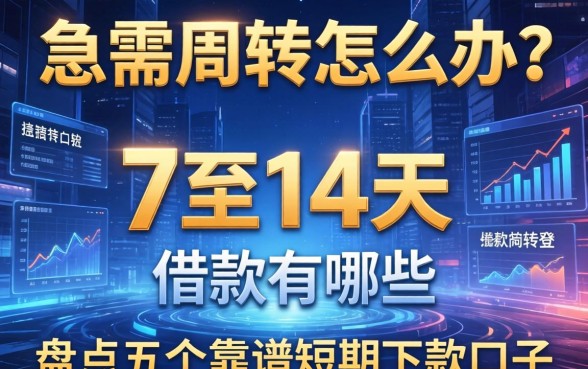 急需周转怎么办？7至14天的借款有哪些？盘点五个靠谱短期下款口子