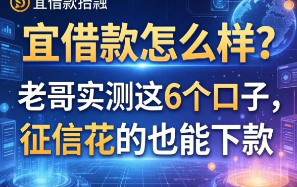 宜借款怎么样？老哥实测这6个口子，征信花的也能下款