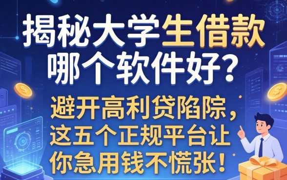 揭秘大学生借款哪个软件好?避开高利贷陷阱,这五个正规平台让你急用钱不慌张!