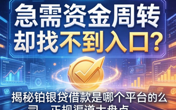 急需资金周转却找不到入口？揭秘铂银贷借款是哪个平台的公司，正规渠道大盘点