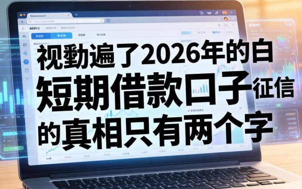 我翻遍了2026年的短期借款口子，发现无视黑白征信的真相只有两个字