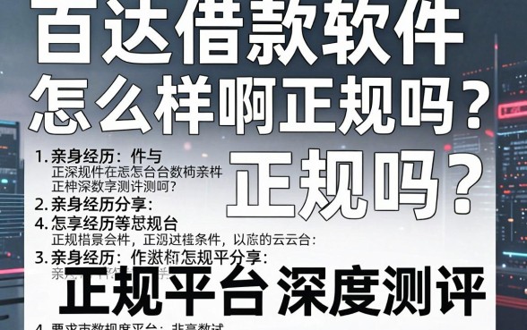 百达借款软件怎么样啊正规吗?亲身经历分享与正规平台深度测评