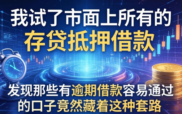 我试了市面上所有的存贷抵押借款,发现那些有逾期借款容易通过的口子竟然藏着这种套路