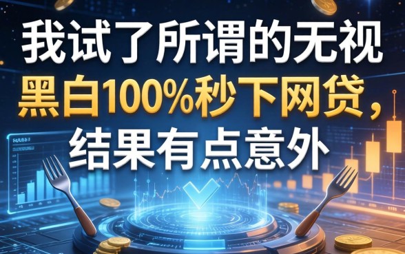 我试了所谓的无视黑白100%秒下网贷，结果有点意外