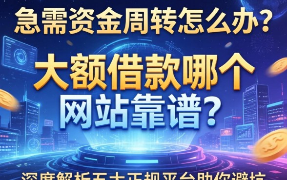 急需资金周转怎么办？大额借款哪个网站靠谱？深度解析五大正规平台助你避坑
