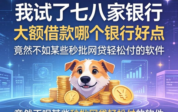 我试了七八家银行,发现大额借款哪个银行好点呢竟然不如某些秒批网贷轻松贷的软件