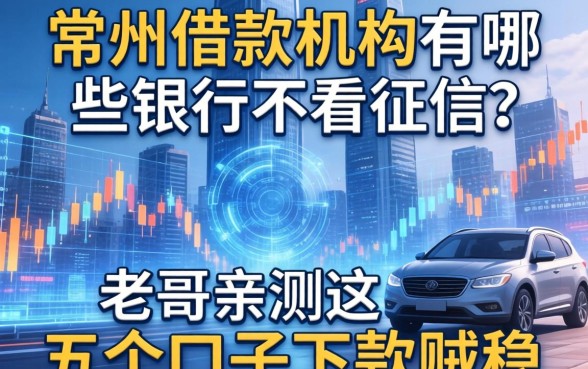 常州借款机构有哪些银行不看征信？老哥亲测这五个口子下款贼稳