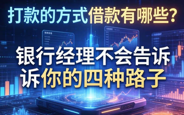 打款的方式借款有哪些?银行经理不会告诉你的四种路子