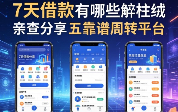 7天借款的有哪些软件，亲测分享五个靠谱周转平台