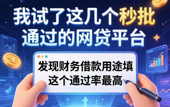 我试了这几个秒批通过的网贷平台,发现财务借款用途填这个通过率最高