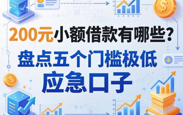 200元小额借款有哪些？盘点五个门槛极低的应急口子