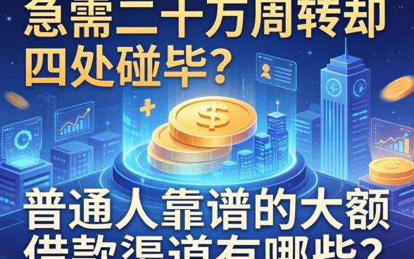 急需二十万周转却四处碰壁？普通人靠谱的大额借款渠道有哪些？