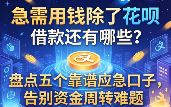 急需用钱除了花呗借款还有哪些？盘点五个靠谱应急口子，告别资金周转难题