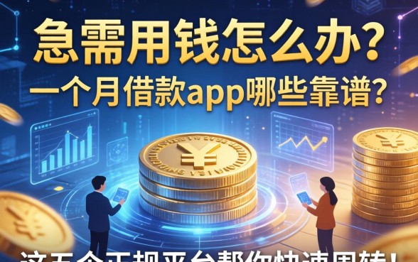 急需用钱怎么办？一个月借款app哪些靠谱？这五个正规平台帮你快速周转！