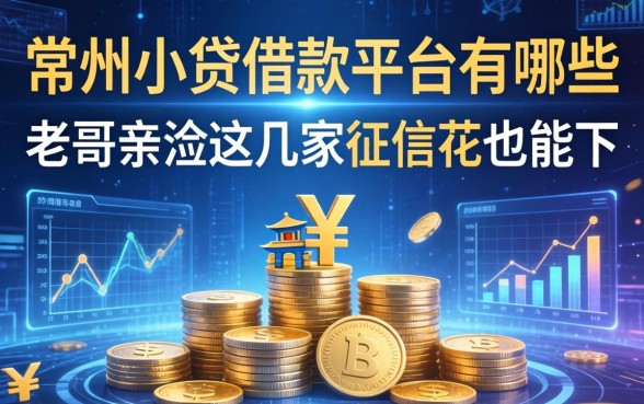 常州小贷借款平台有哪些?老哥亲测这几家征信花也能下