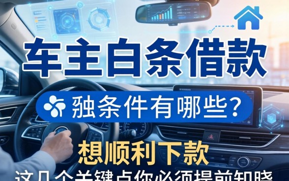 车主白条借款条件有哪些？想顺利下款，这几个关键点你必须提前知晓