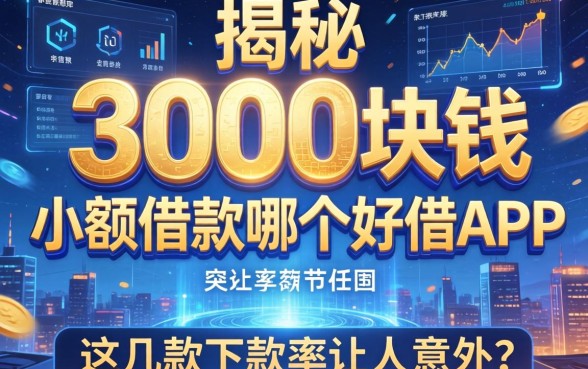揭秘3000块钱小额借款哪个好借app，这几款下款率让人意外