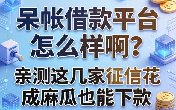 呆帐借款平台怎么样啊？亲测这几家征信花成麻瓜也能下款