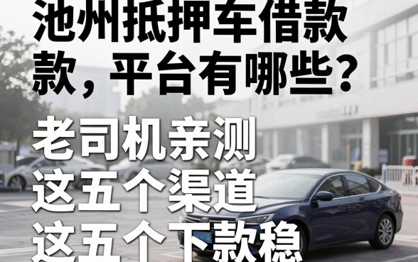 池州抵押车借款平台有哪些？老司机亲测这五个渠道下款稳