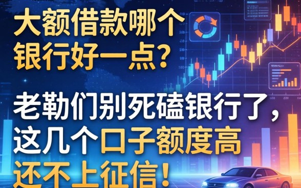 大额借款哪个银行好一点？老铁们别死磕银行了，这几个口子额度高还不上征信！
