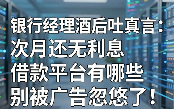 银行经理酒后吐真言:次月还无利息借款平台有哪些,别被广告忽悠了
