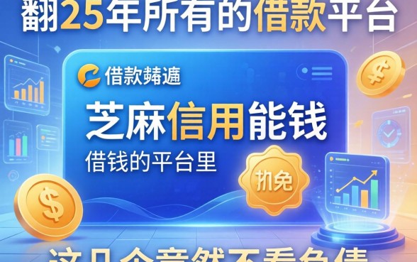 我翻遍了2025年所有的借款平台，发现芝麻信用能借钱的平台里，这几个竟然不看负债