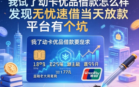 我试了动卡优品借款怎么样，发现无忧速借当天放款的平台有个坑