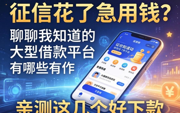 征信花了急用钱？聊聊我知道的大型借款平台有哪些软件，亲测这几个好下款