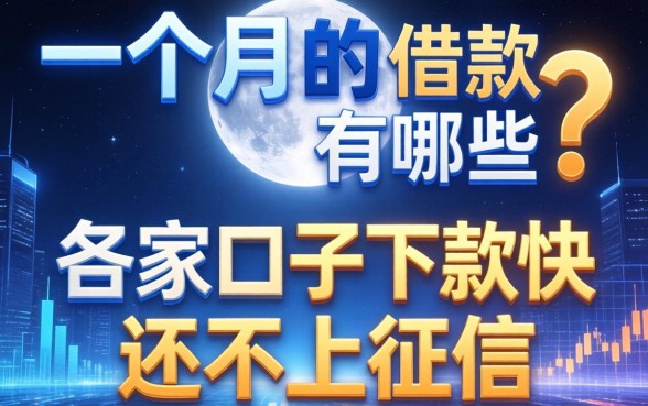 一个月的借款有哪些？这几家口子下款快还不上征信