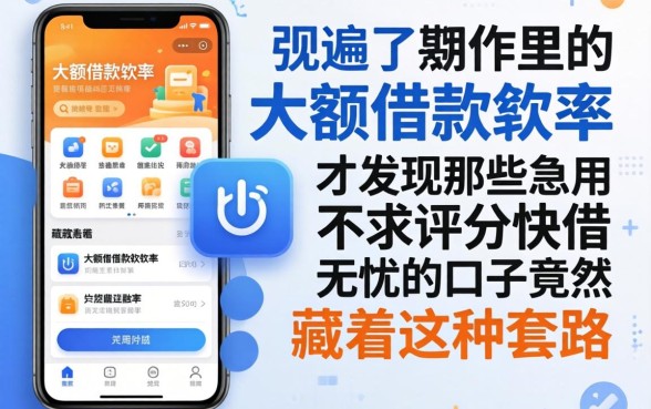 我翻遍了手机里的大额借款软件,才发现那些急用不求评分快借无忧的口子竟然藏着这种套路