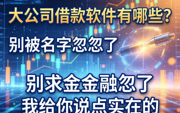 大公司借款软件有哪些？别被名字忽悠了，我给你说点实在的