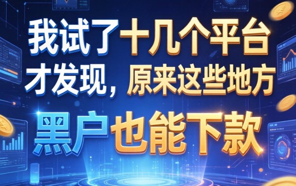 我试了十几个平台才发现，原来这些地方黑户也能下款