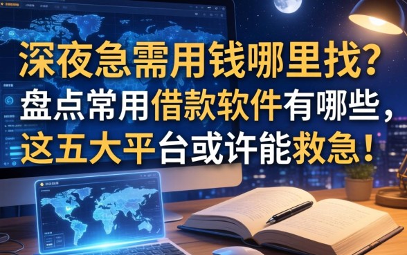 深夜急需用钱哪里找？盘点常用借款软件有哪些，这五大平台或许能救急！