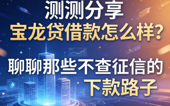 实测分享:宝龙贷借款怎么样?聊聊那些不查征信的下款路子