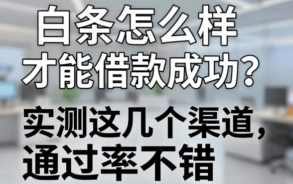 白条怎么样才能借款成功？实测这几个渠道通过率不错