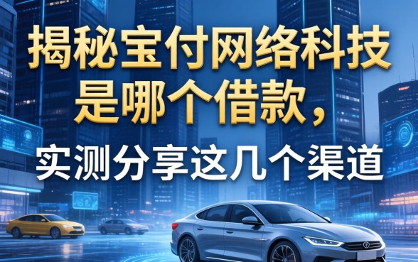 揭秘宝付网络科技是哪个借款，实测分享这几个渠道
