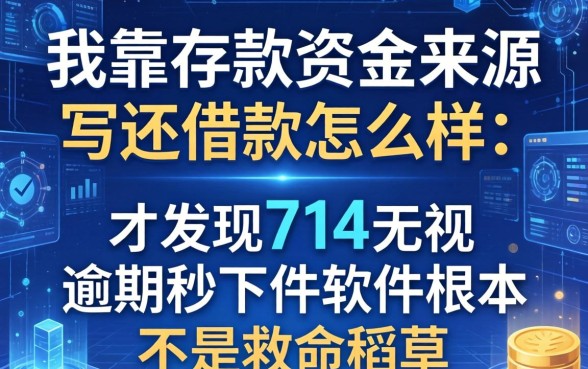 我靠存款资金来源写还借款怎么样，才发现714无视逾期秒下的软件根本不是救命稻草