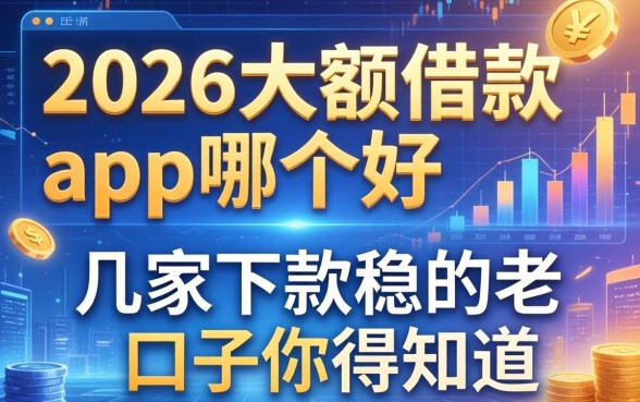 2026大额借款app哪个好，这几家下款稳的老口子你得知道