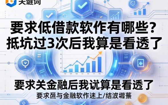 要求低的借款软件有哪些?被坑过3次后我算是看透了