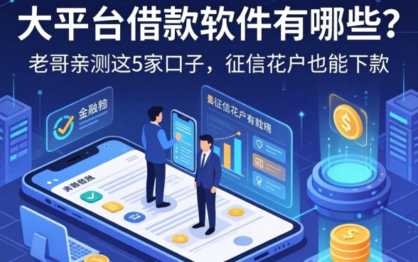 大平台借款软件有哪些？老哥亲测这5家口子，征信花户也能下款