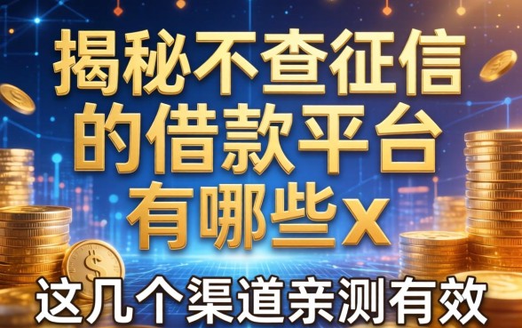 揭秘不查征信的借款平台有哪些x,这几个渠道亲测有效