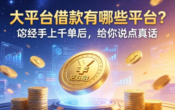 大平台借款有哪些平台？我经手上千单后，给你说点真话