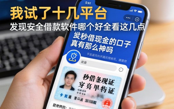 我试了十几个平台，发现安全借款的软件哪个好全看这几点，手机身份证秒借现金的口子真有那么神吗