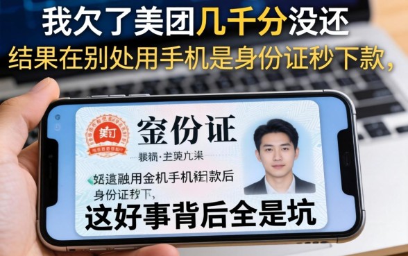 我欠了美团几千块没还,结果在别处用手机身份证秒下款,这好事背后全是坑