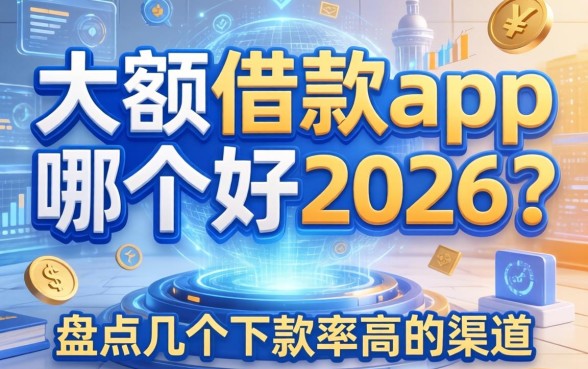 大额借款app哪个好通过2026？盘点几个下款率高的渠道