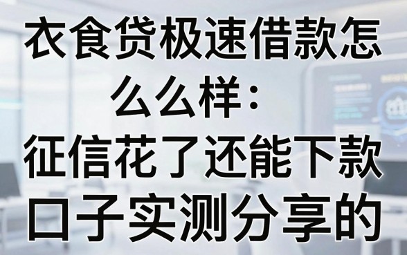 衣食贷极速借款怎么样,征信花了还能下款的口子实测分享