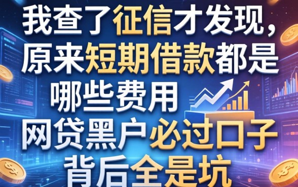 我查了征信才发现，原来短期借款都是哪些费用和网贷黑户必过口子背后全是坑